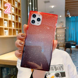 Glitter Paper Square Phone Case Back Cover - iPhone 12 Pro Max/12 Pro/12/12 Mini/SE/11 Pro Max/11 Pro/11/XS Max/XR/XS/X/8 Plus/8 - halloladies