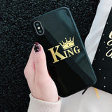 King Queen Crown Phone Case Back Cover - iPhone XS Max/XR/XS/X/8 Plus/8/7 Plus/7/6s Plus/6s/6 Plus/6 - halloladies