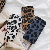 Retrro Furry Leopard Phone Case Back Cover for iPhone 11 Pro Max/11 Pro/11/XS Max/XR/XS/X/8 Plus/8/7 Plus/7 - halloladies