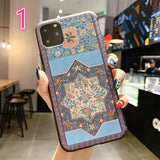 Vintage Relief Flower Soft TPU Phone Case Back Cover for iPhone 11 Pro Max/11 Pro/11/XS Max/XR/XS/X/8 Plus/8/7 Plus/7 - halloladies