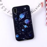 Outer Space Planet Stars Moon Spaceship Soft Matte Phone Case Back Cover - iPhone 11/11 Pro/11 Pro Max/XS Max/XR/XS/X/8 Plus/8/7 Plus/7 - halloladies