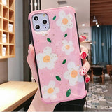 Gold Foil Flower Leaf Letter Silicone Phone Case Back Cover for iPhone 11 Pro Max/11 Pro/11/XS Max/XR/XS/X/8 Plus/8/7 Plus/7 - halloladies