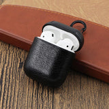 Vintage Matte Leather Storage Bag with Hook Airpods Case Wireless Bluetooth Earphone Cases for Airpods - halloladies