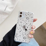 Simple Planet Star Transparent Soft Phone Case Back Cover - iPhone 12 Pro Max/12 Pro/12/12 Mini/SE/11 Pro Max/11 Pro/11/XS Max/XR/XS/X/8 Plus/8 - halloladies