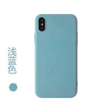 Simple Candy Color Matte Soft TPU Phone Case Back Cover for iPhone 11/11 Pro/11 Pro Max/XS Max/XR/XS/X/8 Plus/8/7 Plus/7 - halloladies