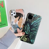 Retro Pink Feather Leaf Matte Soft Phone Case Back Cover - iPhone 11/11 Pro/11 Pro Max/XS Max/XR/XS/X/8 Plus/8/7 Plus/7 - halloladies