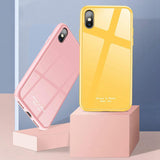 Original Colorful Glass Case Phone Case Back Cover - iPhone 12 Pro Max/12 Pro/12/12 Mini/SE/11 Pro Max/11 Pro/11/XS Max/XR/XS/X/8 Plus/8 - halloladies