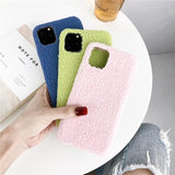 Solid Color Warm Hairy Plush TPU Phone Case Back Cover for iPhone 11/11 Pro/11 Pro Max/XS Max/XR/XS/X/8 Plus/8/7 Plus/7 - halloladies