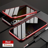 Privacy Magnet Metal Tempered Glass Phone Case Back Cover - iPhone 11 Pro Max/11 Pro/11/XS Max/XR/XS/X/8 Plus/8/7 Plus/7 - halloladies