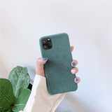 Solid Color Fabric Soft Phone Case Back Cover - iPhone 12 Pro Max/12 Pro/12/12 Mini/SE/11 Pro Max/11 Pro/11/XS Max/XR/XS/X/8 Plus/8 - halloladies