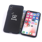 Candy Color King Queen Crown Phone Case Back Cover - iPhone 11/11 Pro/11 Pro Max/XS Max/XR/XS/X/8 Plus/8/7 Plus/7 - halloladies