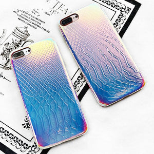 Luxury Crocodile Grain Laser Phone Case Back Cover - iPhone 11/11 Pro/11 Pro Max/XS Max/XR/XS/X/8 Plus/8/7 Plus/7 - halloladies