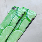 Green Lemon Pattern Phone Case Back Cover - iPhone XS Max/XR/XS/X/8 Plus/8/7 Plus/7/6s Plus/6s/6 Plus/6 - halloladies