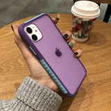 Contrast Candy Color Matte Soft Phone Case Back Cover - iPhone 11/11 Pro/11 Pro Max/XS Max/XR/XS/X/8 Plus/8/7 Plus/7 - halloladies