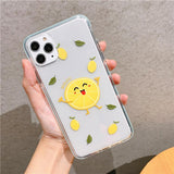 Cute Cartoon Lemon Avocado Transparent Soft Phone Case Back Cover for iPhone 12 Pro Max/12 Pro/12/12 Mini/SE/11 Pro Max/11 Pro/11/XS Max/XR/XS/X/8 Plus/8 - halloladies