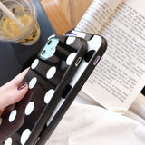 Simple Polka Dots Temperd Glass Phone Case Back Cover for iPhone 11 Pro Max/11 Pro/11/XS Max/XR/XS/X/8 Plus/8/7 Plus/7 - halloladies