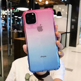 Gradient Color Shockproof Edge Soft TPU Phone Case Back Cover - iPhone 12 Pro Max/12 Pro/12/12 Mini/SE/11 Pro Max/11 Pro/11/XS Max/XR/XS/X/8 Plus/8 - halloladies