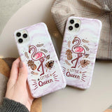Plating Flamingo Piano Stripe Letters Phone Case Back Cover - iPhone 11/11 Pro/11 Pro Max/XS Max/XR/XS/X/8 Plus/8/7 Plus/7 - halloladies