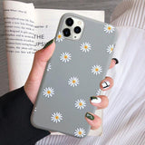 Candy Color Sweet Daisy Flowers Soft Phone Case Back Cover for iPhone 12 Pro Max/12 Pro/12/12 Mini/SE/11 Pro Max/11 Pro/11/XS Max/XR/XS/X/8 Plus/8 - halloladies