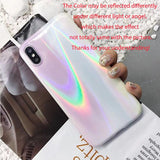 Laser Rainbow Glossy Full Body Soft IMD Phone Case Back Cover - iPhone 11/11 Pro/11 Pro Max/XS Max/XR/XS/X/8 Plus/8/7 Plus/7 - halloladies