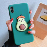 Cartoon Cute Avocado Phone Case Back Cover - iPhone 11 Pro Max/11 Pro/11/XS Max/XR/XS/X/8 Plus/8/7 Plus/7 - halloladies