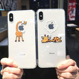 Cute Cartoon Animal Giraffe Clear Phone Case Back Cover - iPhone 12 Pro Max/12 Pro/12/12 Mini/SE/11 Pro Max/11 Pro/11/XS Max/XR/XS/X/8 Plus/8 - halloladies