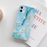 Gold Line Simple Marble Phone Case Back Cover for iPhone 11 Pro Max/11 Pro/11/XS Max/XR/XS/X/8 Plus/8/7 Plus/7 - halloladies