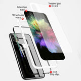 Color Edge Glossy Tempered Glass Phone Case Back Cover for iPhone 11 Pro Max/11 Pro/11/XS Max/XR/XS/X/8 Plus/8 - halloladies