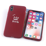 Candy Color King Queen Crown Phone Case Back Cover - iPhone 11/11 Pro/11 Pro Max/XS Max/XR/XS/X/8 Plus/8/7 Plus/7 - halloladies