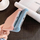 Solid Color Fabric Soft Phone Case Back Cover - iPhone 12 Pro Max/12 Pro/12/12 Mini/SE/11 Pro Max/11 Pro/11/XS Max/XR/XS/X/8 Plus/8 - halloladies