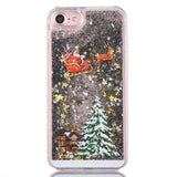 Giltter Quicksand Cartoon Christmas Santa Claus Elk Phone Case Back Cover for iPhone 11/11 Pro/11 Pro Max/XS Max/XR/XS/X/8 Plus/8/7 Plus/7 - halloladies