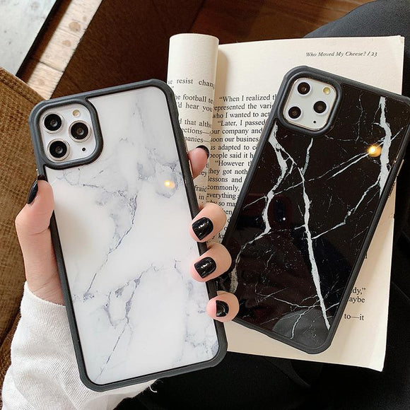 Classic Marble Soft Edge Phone Case Back Cover - iPhone 11 Pro Max/11 Pro/11/XS Max/XR/XS/X/8 Plus/8/7 Plus/7 - halloladies