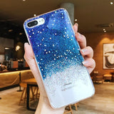 Glitter Gradient Stars Phone Case Back Cover - iPhone 11 Pro Max/11 Pro/11/XS Max/XR/XS/X/8 Plus/8/7 Plus/7 - halloladies