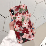Retro Flower Glossy Soft Phone Case Back Cover - iPhone 11/11 Pro/11 Pro Max/XS Max/XR/XS/X/8 Plus/8/7 Plus/7 - halloladies