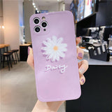 Soft Purple Daisy iPhone Case Back Cover for iPhone 12 Pro Max/12 Pro/12/12 Mini/SE/11 Pro Max/11 Pro/11/XS Max/XR/XS/X/8 Plus/8 - halloladies