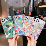 Colorful Laser Flower Leaf Phone Case Back Cover - iPhone 11/11 Pro/11 Pro Max/XS Max/XR/XS/X/8 Plus/8/7 Plus/7 - halloladies