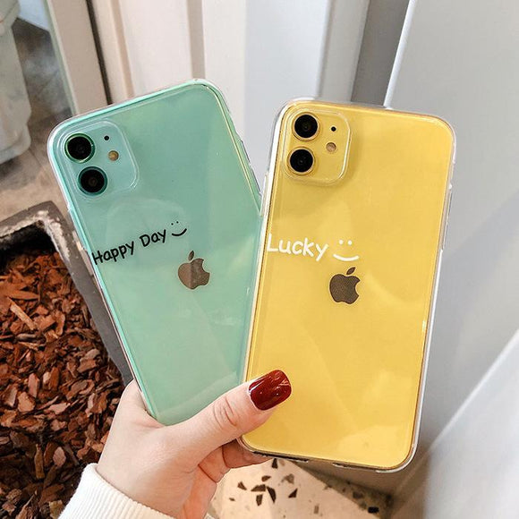 Luxury Letter Transparent Soft Phone Case Back Cover - iPhone 12 Pro Max/12 Pro/12/12 Mini/11 Pro Max/11 Pro/11/XS Max/XR/XS/X/8 Plus/8 - halloladies