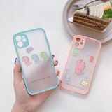 Cute Catroon Dinosaur Matte Phone Case Back Cover for iPhone 12 Pro Max/12 Pro/12/12 Mini/SE/11 Pro Max/11 Pro/11/XS Max/XR/XS/X/8 Plus/8 - halloladies