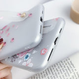 Retro 3D Relief Flower Wrist Strap Phone Case Back Cover - iPhone 11/11 Pro/11 Pro Max/XS Max/XR/XS/X/8 Plus/8/7 Plus/7 - halloladies