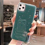Solid Color Glitter Star Phone Case Back Cover - iPhone 11 Pro Max/11 Pro/11/XS Max/XR/XS/X/8 Plus/8/7 Plus/7 - halloladies