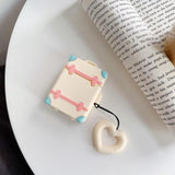 Cute Suitcase with Love Heart Finger Ring Strap Airpods Case Wireless Bluetooth Earphone Cases for Airpods - halloladies
