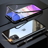 Luxury 360 Magnetic Metal Two Side Tempered Glass Phone Case Back Cover for iPhone 11 Pro Max/11 Pro/11/XS Max/XR/XS/X/8 Plus/8/7 Plus/7/6s Plus/6s/6 Plus/6 - halloladies