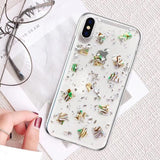 Glitter Bling Silver Foil Leopard Conch Shell TPU Phone Case Back Cover for iPhone XS Max/XR/XS/X/8 Plus/8/7 Plus/7/6s Plus/6s/6 Plus/6 - halloladies