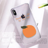 Simple Carrot Orange Cactus Print Transparent Soft Phone Case Back Cover - iPhone 11/11 Pro/11 Pro Max/XS Max/XR/XS/X/8 Plus/8/7 Plus/7 - halloladies