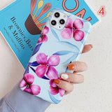 Smooth Colorful Flowers Banana Leaves Phone Case Back Cover for iPhone 11/11 Pro/11 Pro Max/XS Max/XR/XS/X/8 Plus/8/7 Plus/7 - halloladies