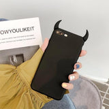 Cute Devil Horns Soft Silicon Phone Case Back Cover for iPhone 11 Pro Max/11 Pro/11/XS Max/XR/XS/X/8 Plus/8/7 Plus/7/6s Plus/6s/6 Plus/6 - halloladies