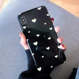 Fashion Love Heart Soft IMD Phone Case Back Cover - iPhone 11/11 Pro/11 Pro Max/XS Max/XR/XS/X/8 Plus/8/7 Plus/7 - halloladies