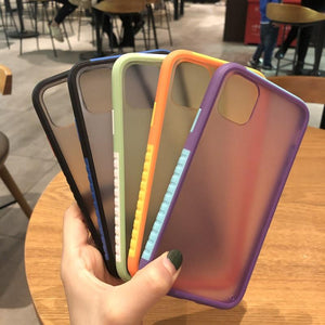 Contrast Candy Color Matte Soft Phone Case Back Cover - iPhone 11/11 Pro/11 Pro Max/XS Max/XR/XS/X/8 Plus/8/7 Plus/7 - halloladies