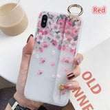 Retro 3D Relief Flower Wrist Strap Phone Case Back Cover - iPhone 11/11 Pro/11 Pro Max/XS Max/XR/XS/X/8 Plus/8/7 Plus/7 - halloladies