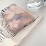 Retro Scrawl Flower Marble Phone Case Back Cover - iPhone 11 Pro Max/11 Pro/11/XS Max/XR/XS/X/8 Plus/8/7 Plus/7 - halloladies